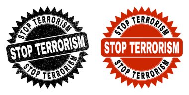 Grunge desenli Black Rosette Mührünü Durdur