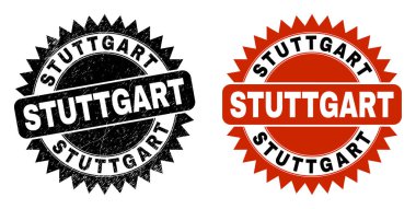 STUTTGART Kirli Yüzeyli Siyah Rosette Damgası