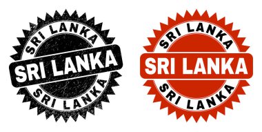 SRI LANKA Siyah Rosette Yüzeyi Aşınmış Filigranı