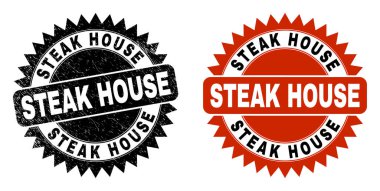 Biftek Evi Grunge desenli Siyah Rosette Filigran