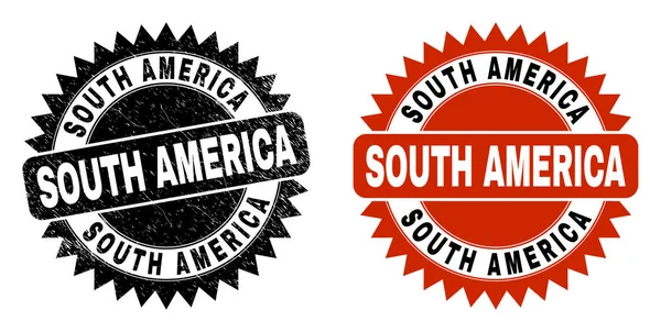 SOUTH AMERICA Black Rosette Stamp Seal with Rubber Style — стоковий вектор