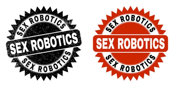 SEX ROBOTICS Zwarte Rosette Seal met Grunge Style — Stockvector