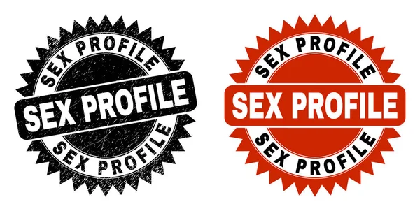 SEX PROFILEブラックロゼット透かしでスクラッチテクスチャ — ストックベクタ