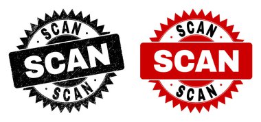 Grunge desenli Siyah Gül Filigranını tara