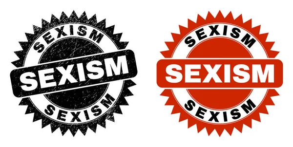 SEXISM Zwarte Rosette Watermerk met Onreine Textuur — Stockvector