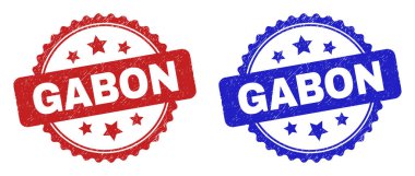 Grunge Biçimli GABON Rosette Damgaları