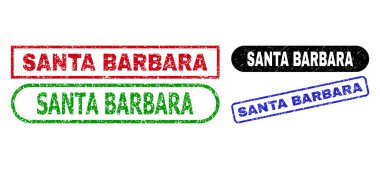 SANTA BARBARA Rectangle Stamp Seals with Grunge Texture