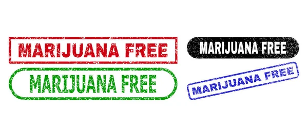 MARIJUANA FREE Rectangle Watermarks Using Unclean Style — Image vectorielle