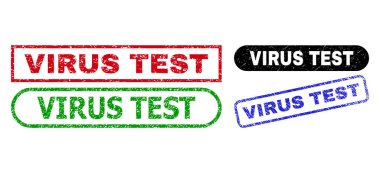 VIRUS TEST Rectangle Stamps Using Grunge Texture