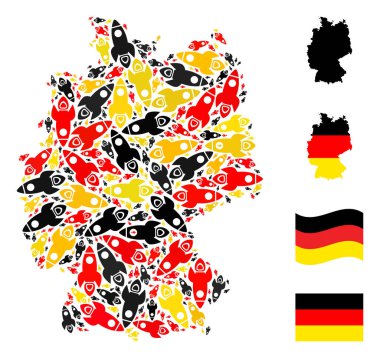 Alman Uzay Roketi Malzemeleri Mozaiği Alman Bayrağı Renkleri