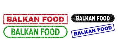 BALKAN FOOD Rectangle Stamps Using Corroded Surface