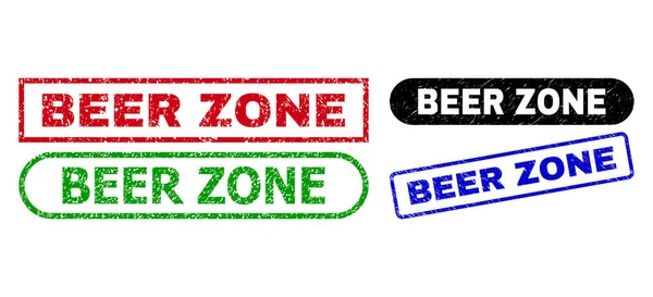 具有遇险面的BeER ZONE矩形邮票封条 — 图库矢量图片