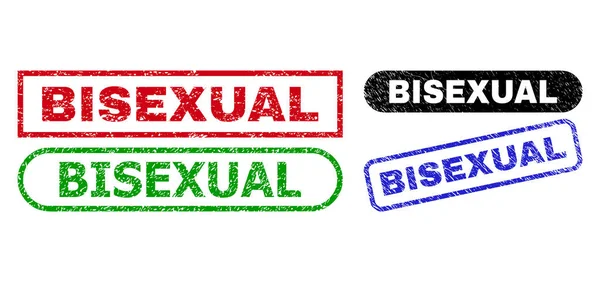 BISEXUAL矩形印章与Grunge纹理 — 图库矢量图片