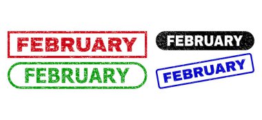 Çürümüş Yüzeyle ŞUBAT Dikdörtgen Filigranı