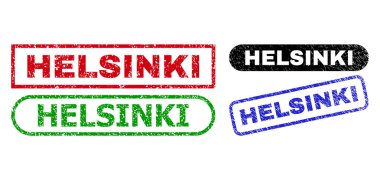 HELSINKI Dikdörtgen Damga Mührü Lastik Biçimli