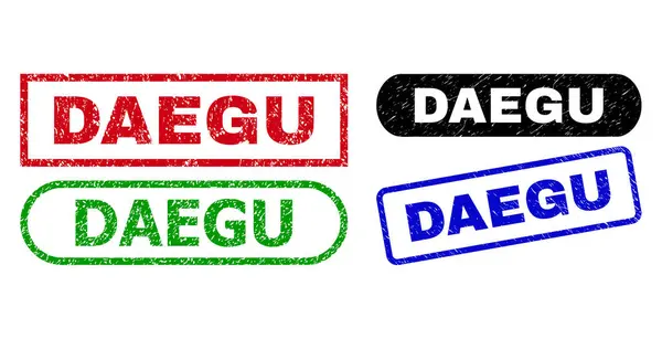 DAEGU使用橡胶风格的矩形邮票 — 图库矢量图片