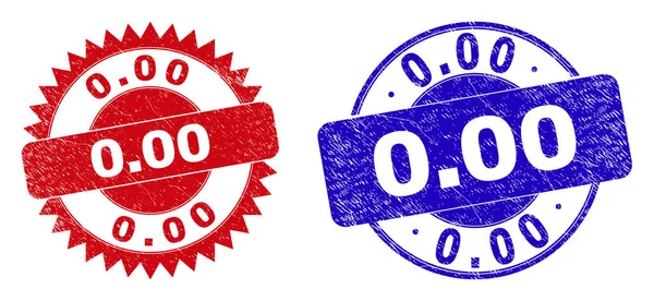 0.00 Afgeronde en Rosette postzegels met Corroded Surface — Stockvector