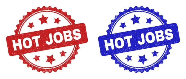 HOT JOBS Rosette razítko pečetě s korodovanou texturou — Stockový vektor