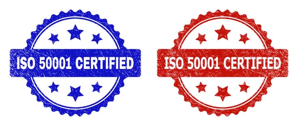 ISO 50001 CERTIFIED Rosette Watermarks Using Corroded Surface — стоковый вектор