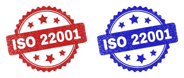 ISO 22001 Σφραγίδες ροζέτας που χρησιμοποιούν ακάθαρτη υφή — Διανυσματικό Αρχείο