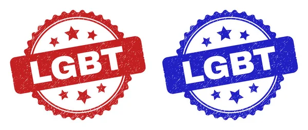 LGBT Rosette Seals Using Corroded Texture — 스톡 벡터