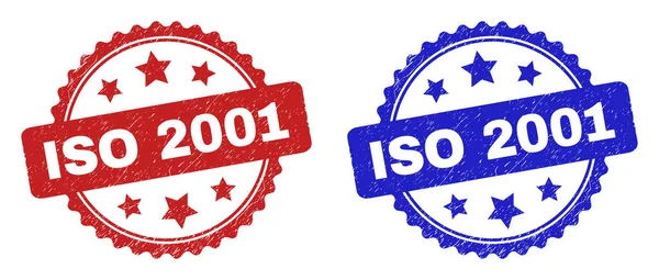 ISO 2001 Σφραγίδες Ροζέτας με Διαβρωμένο Στυλ — Διανυσματικό Αρχείο