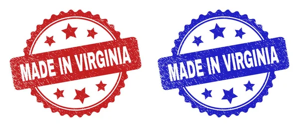 MADE IN VIRGINIA Rosette Seals Using Unclean Surface — Stock Vector