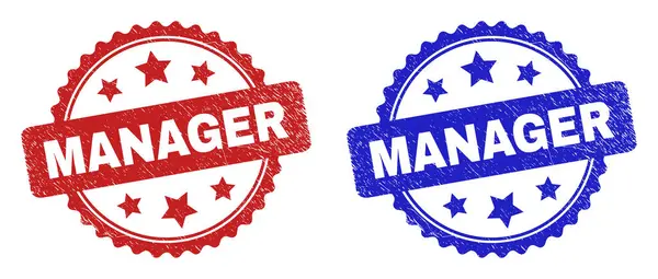 MANAGER Rosette Stamps Using Distress Texture — Stock Vector