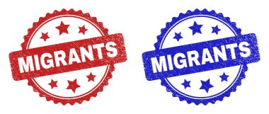 Göçmenler Rosette Grunge Biçimini Kullanarak Mühürlüyor