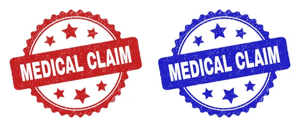 MEDICAL CLAIM Rosette Seals with Grunged Style — Stock Vector