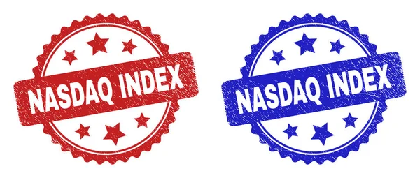 NASDAQ INDEX Rosette filigranes avec style de détresse — Image vectorielle