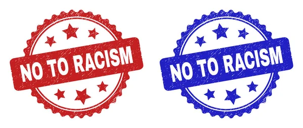 NIET TE RACISME Rosette postzegels met Rubber Stijl — Stockvector