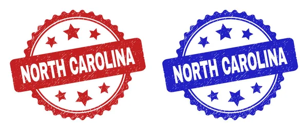 NORTH CAROLINA Rosette Stamps with Rubber Style — стоковий вектор