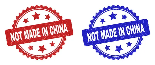 NOT MADE IN CHINA Rosette Seals with Rubber Style — Stock Vector