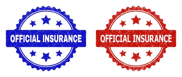 OFFICIAL INSURANCE Rosette Stamp Seals Using Corroded Surface —  Vetores de Stock