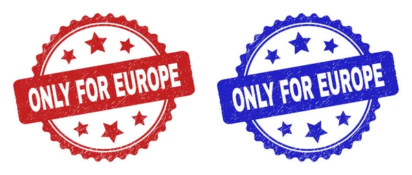 ONLY FOR EUROPE Rosette Stamps with Rubber Texture — Vetor de Stock