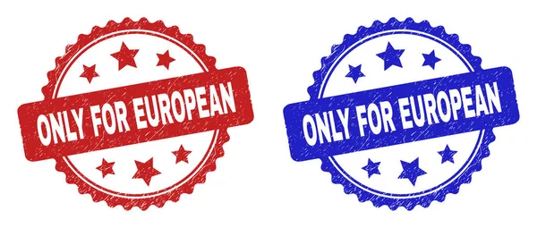 ONLY FOR EUROPEAN Rosette Watermarks with Rubber Texture — Vetor de Stock