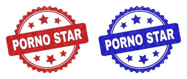 PORNO STAR Rosette Seals met grunge stijl — Stockvector