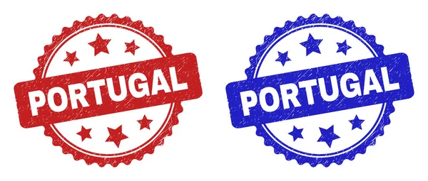 Selos de Roseta PORTUGAL com Superfície Imlimpa — Vetor de Stock