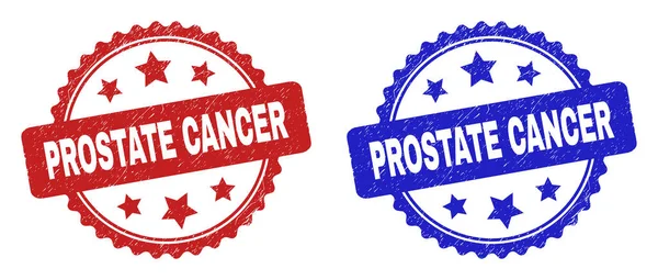 CANCER PROSTATE Perangko Rosette dengan Tekstur Tidak Bersih - Stok Vektor