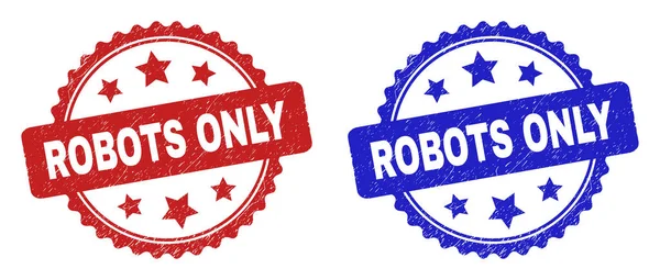ROBOTS ALLEEN Rosette Seals met onreine stijl — Stockvector