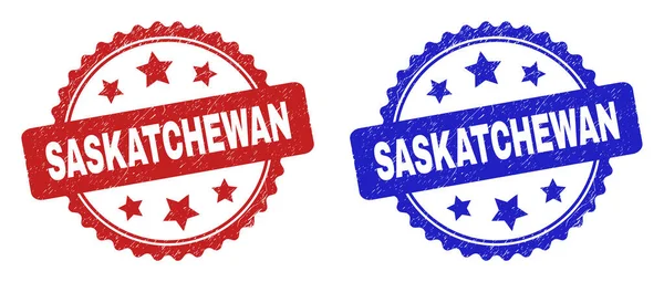 SASKATCHEWAN Rosette Seals met Corroded Surface — Stockvector