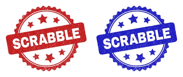 SCRABLE Rosette Seals Використовуючи текстуру гранж — стоковий вектор