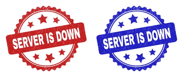 stock vector SERVER IS DOWN Rosette Seals Using Corroded Style