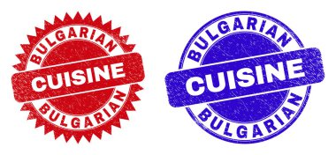 BULGARYAN CUISINE Yuvarlak ve Rosette Tehlike Biçimli Mühürleri