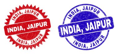 INDIA, JAIPUR Yuvarlak ve Rubber desenli Rosette Damga Mührü