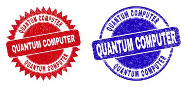 QuANTUM COMPUTER Yuvarlak ve Rosette Kirli Yüzey Damgaları