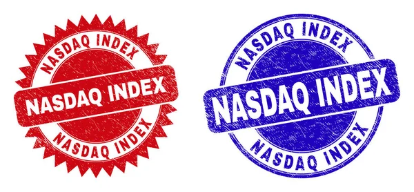 NASDAQ INDEX Marcas de agua redondeadas y rosetas con estilo grunge — Vector de stock