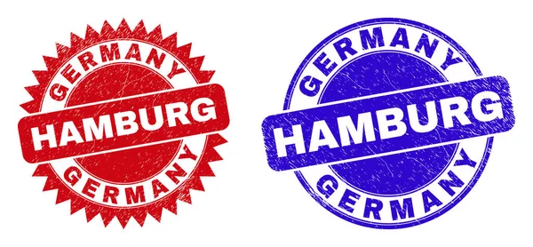 ALEMANIA HAMBURG redondeado y sellos de sello Rosette con superficie corroída — Archivo Imágenes Vectoriales