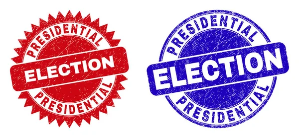 ÉLECTION PRÉSIDENTIELLE Joints arrondis et rosettes avec surface corrodée — Image vectorielle